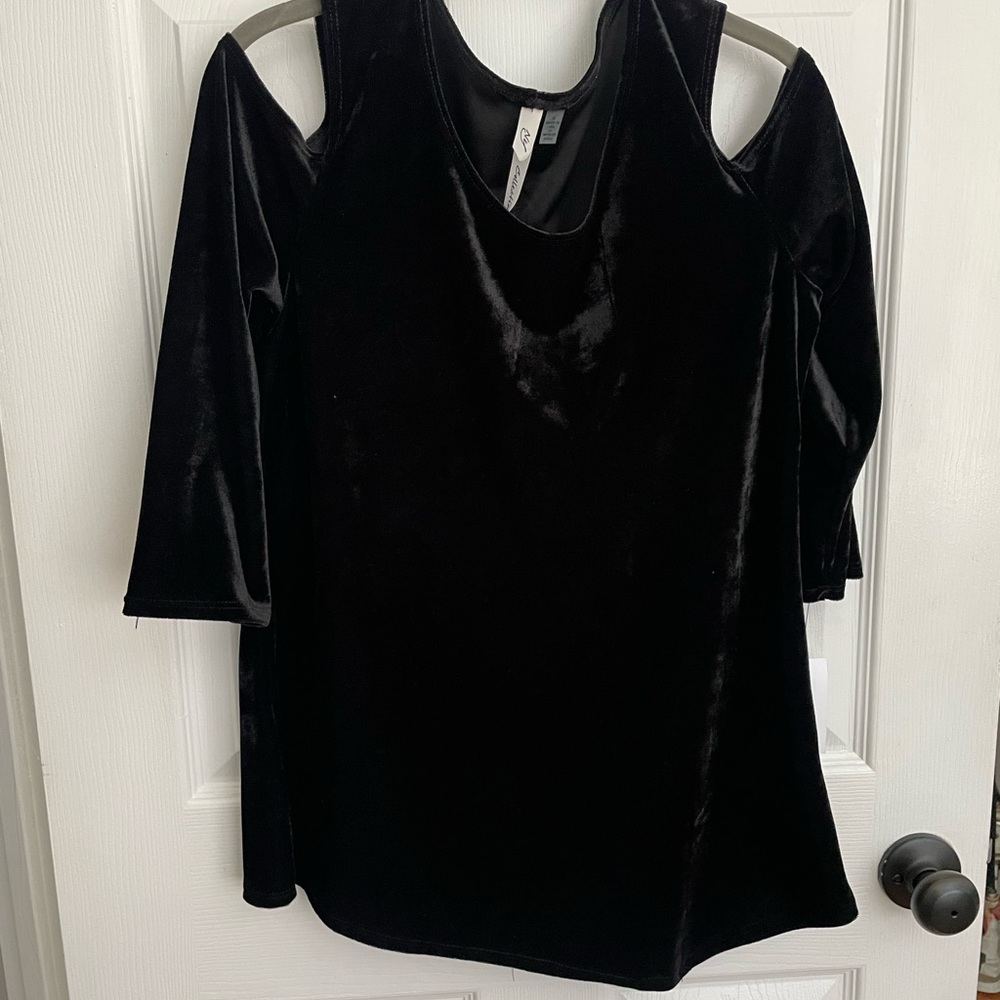 Black Velvet Cold Shoulder Asymmetrical